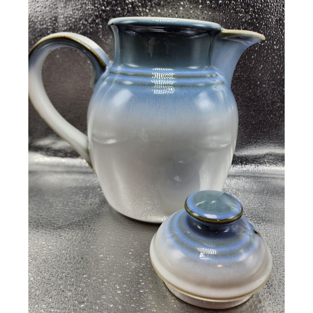 NORITAKE SORCERER STONEWARE BLUE TEA / COFFEE POT WITH LID READ!!!!!!